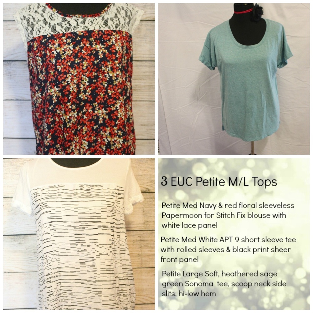 Bundle of 3 Petite M/L Casual Tops EUC